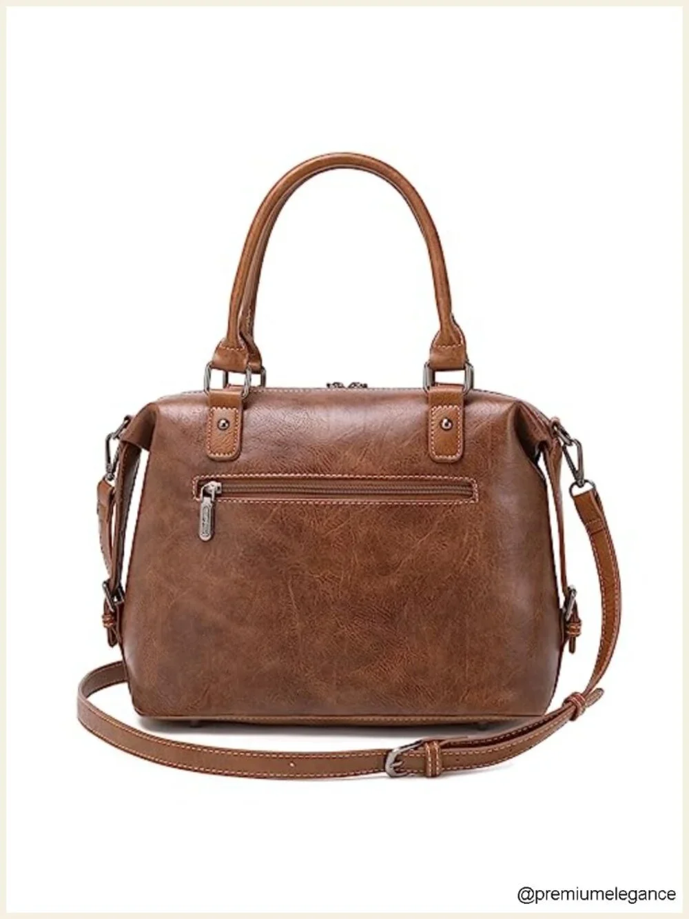 Western Barrel Satchel Handbag with Detachable Strap